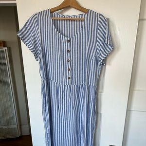 Pyne & Smith - blue & white stripe linen